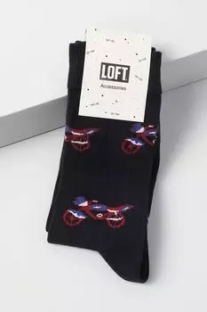 Хлопковые носки классические с принтом Loft