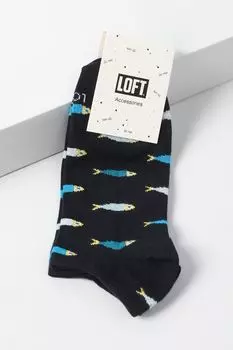 Хлопковые носки укороченные с принтом Loft