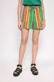 Хлопковые шорты на кулиске в полоску Piombo