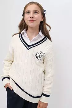 Хлопковый джемпер с контрастной отделкой GIOCO