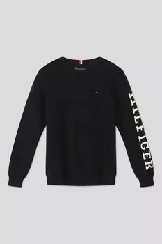 Хлопковый джемпер с логотипом бренда Tommy Hilfiger