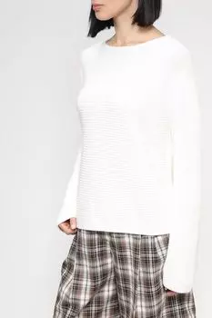 Хлопковый джемпер с О-вырезом в рубчик Marc O'Polo