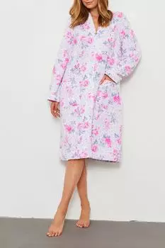 Хлопковый халат на молнии с принтом Eileen West