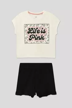 Хлопковый комплект из футболки и шорт OVS