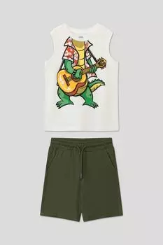 Хлопковый комплект из футболки и шорт OVS