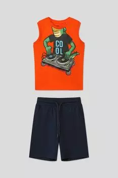 Хлопковый комплект из футболки и шорт OVS