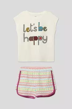 Хлопковый комплект из футболки и шорт с принтом OVS