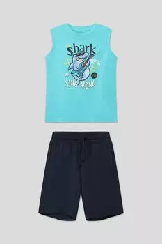 Хлопковый комплект из футболки и шорт с принтом OVS