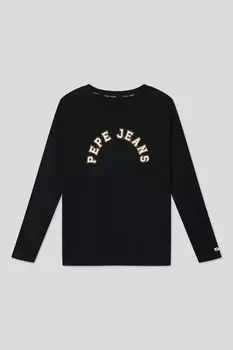 Хлопковый лонгслив с логотипом бренда PEPE JEANS