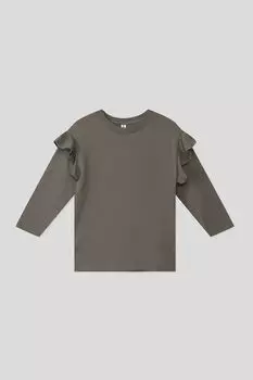 Хлопковый лонгслив с оборками GIOCO