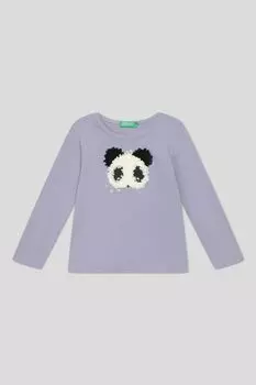 Хлопковый лонгслив с принтом Benetton