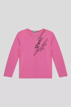 Хлопковый лонгслив с принтом Benetton