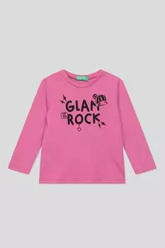 Хлопковый лонгслив с принтом Benetton