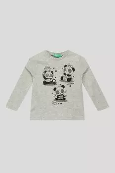 Хлопковый лонгслив с принтом Benetton