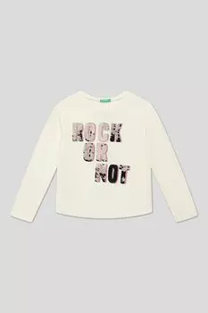 Хлопковый лонгслив с принтом Benetton