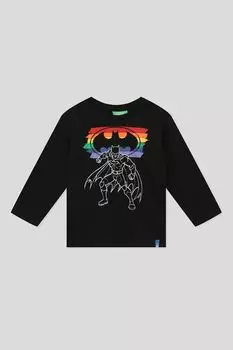 Хлопковый лонгслив с принтом Benetton