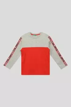 Хлопковый лонгслив с принтом Benetton