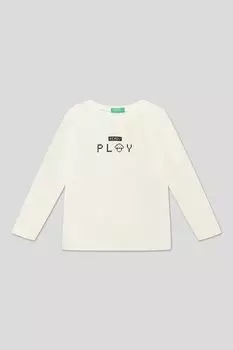 Хлопковый лонгслив с принтом Benetton