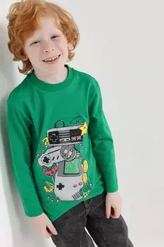 Хлопковый лонгслив с принтом GIOCO