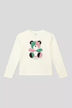 Хлопковый лонгслив с принтом IDO