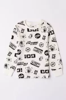 Хлопковый лонгслив с принтом IDO