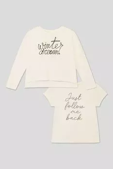 Хлопковый лонгслив с принтом IDO