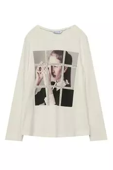 Хлопковый лонгслив с принтом Mayoral