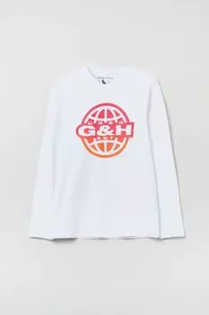 Хлопковый лонгслив с принтом OVS