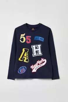 Хлопковый лонгслив с принтом OVS