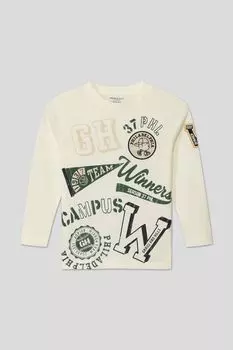 Хлопковый лонгслив с принтом OVS