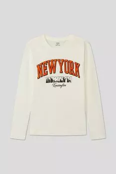 Хлопковый лонгслив с принтом OVS