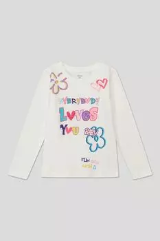 Хлопковый лонгслив с принтом OVS