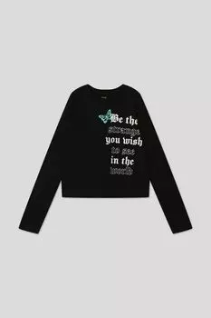 Хлопковый лонгслив с принтом OVS