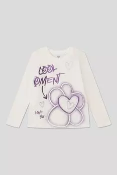 Хлопковый лонгслив с принтом OVS