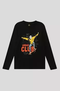 Хлопковый лонгслив с принтом OVS