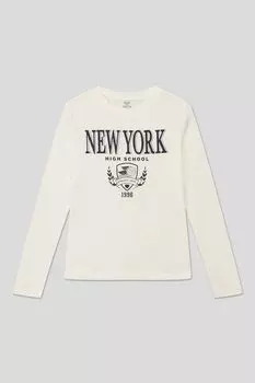 Хлопковый лонгслив с принтом OVS