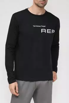 Хлопковый лонгслив с принтом Replay