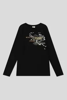 Хлопковый лонгслив с принтом s.Oliver