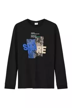 Хлопковый лонгслив с принтом s.Oliver