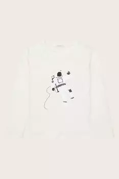 Хлопковый лонгслив с принтом TOM TAILOR