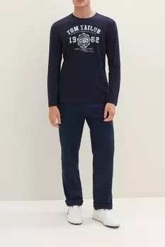 Хлопковый лонгслив с принтом TOM TAILOR