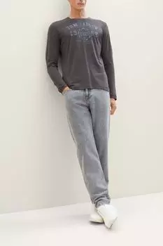 Хлопковый лонгслив с принтом TOM TAILOR