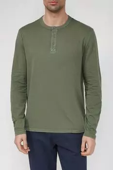 Хлопковый лонгслив с воротником на пуговицах OVS