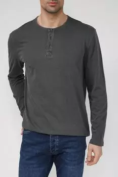 Хлопковый лонгслив с воротником на пуговицах OVS