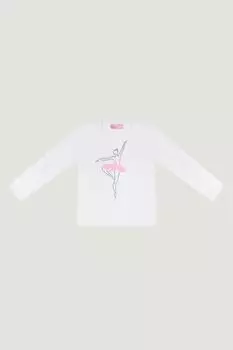 Хлопковый лонгслив со стразами EVIKA KIDS