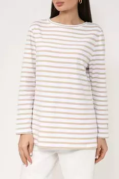 Хлопковый лонгслив в полоску Comma
