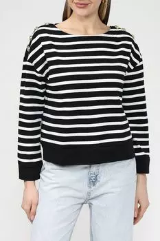 Хлопковый лонгслив в полоску Piombo