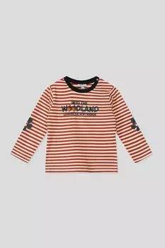 Хлопковый лонгслив в полоску с принтом Fagottino