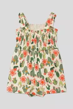 Хлопковый песочник на лямках с принтом Mayoral