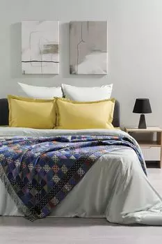 Хлопковый плед с кистями Marzotto